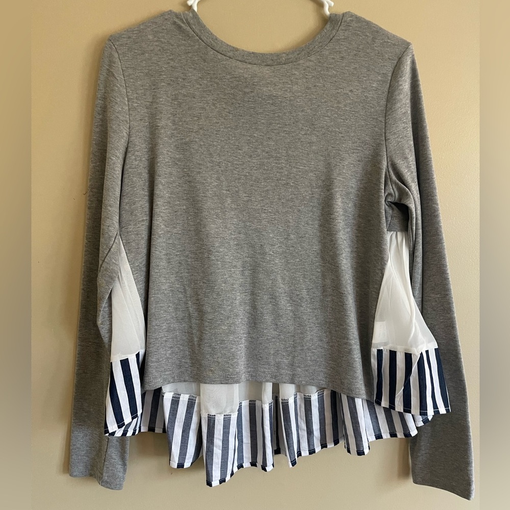 Long sleeve  shirt with translucent back detail